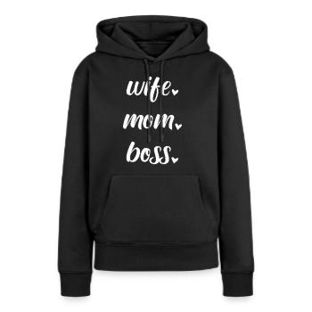 Mom Mother Mother's Day Wife Family Heart - Women’s Premium Organic Hoodie - black - Front - Julia (174cm)