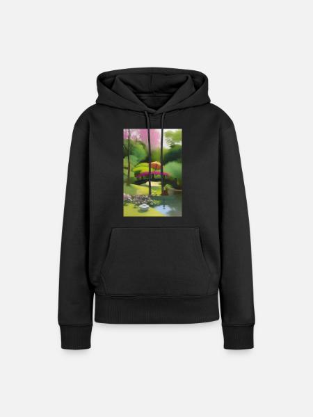 Chinesischer Zen Garten - Frauen Premium Bio Hoodie - Schwarz