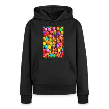 Bonbons - Sweat à capuche Premium bio Femme - noir - Devant - Julia (174cm)