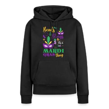 Mardi Gras Parade Mardi Tuesday - Sweat à capuche Premium bio Femme - noir - Devant - Julia (174cm)