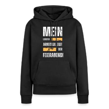 Spaß-SHIRT - Frauen Premium Bio Hoodie - Schwarz - Vorne - Julia (174cm)