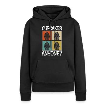 Rétro Baking Pâtissier Chef Cool Cupcakes N’importe qui - Sweat à capuche Premium bio Femme - noir - Devant - Julia (174cm)