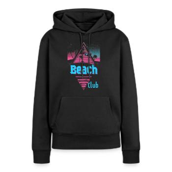 Beach Club Retrowave - Frauen Premium Bio Hoodie - Schwarz - Vorne - Julia (174cm)