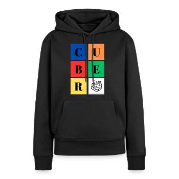 Cuber-Platz - Frauen Premium Bio Hoodie - Schwarz - Vorne - Julia (174cm)