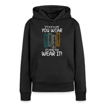 Modeliebhaber Individuell Lifestyle Trendsetter - Frauen Premium Bio Hoodie - Schwarz - Vorne - Julia (174cm)