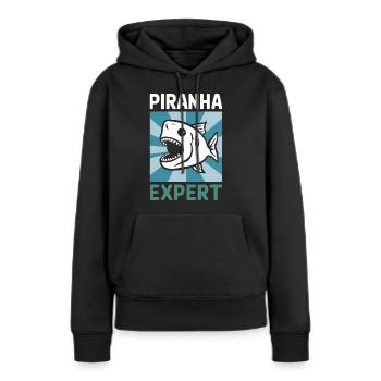 Piranha - Frauen Premium Bio Hoodie - Schwarz - Vorne - Julia (174cm)