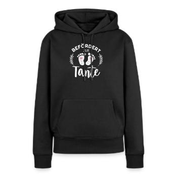 Befördert zur Tante Stolze Tante - Frauen Premium Bio Hoodie - Schwarz - Vorne - Julia (174cm)