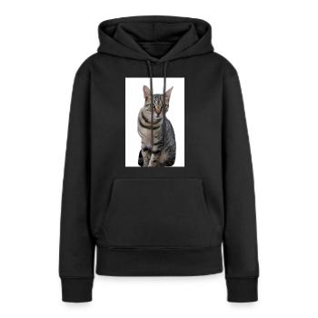 Chat chat noir chaton - Sweat à capuche Premium bio Femme - noir - Devant - Julia (174cm)