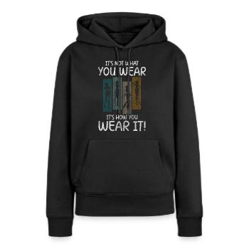 Modeliebhaber Style Neu Modisch - Frauen Premium Bio Hoodie - Schwarz - Vorne - Julia (174cm)