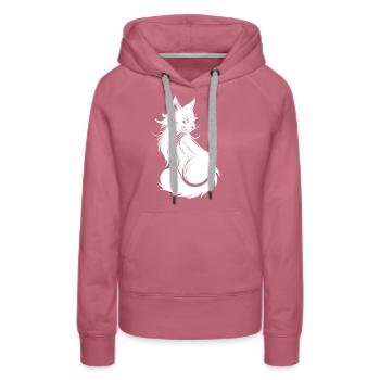 graziösen Katze Silhouette - Frauen Premium Bio Hoodie - Malve - Vorne - Isabella (175cm)