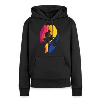 Piste de course de moto tout-terrain - Sweat à capuche Premium bio Femme - noir - Devant - Julia (174cm)