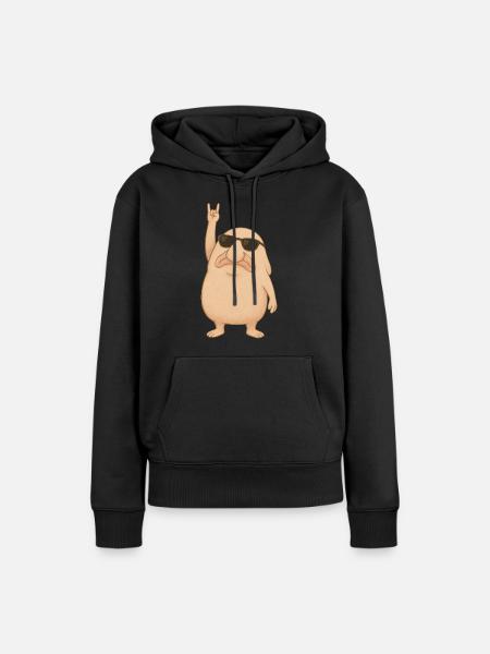 Blobfisch Rockt - Frauen Premium Bio Hoodie - Schwarz
