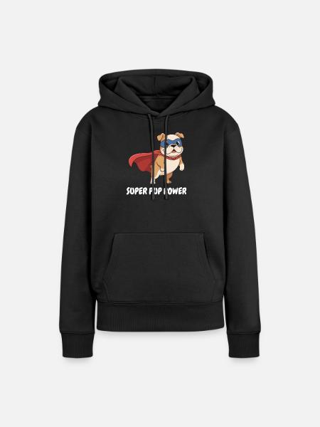 Superhelden Hund Cape - Frauen Premium Bio Hoodie - Schwarz