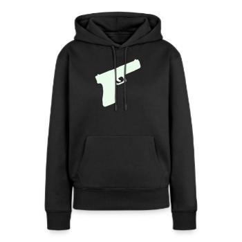 Arme pistolet - Sweat à capuche Premium bio Femme - noir - Devant - Julia (174cm)