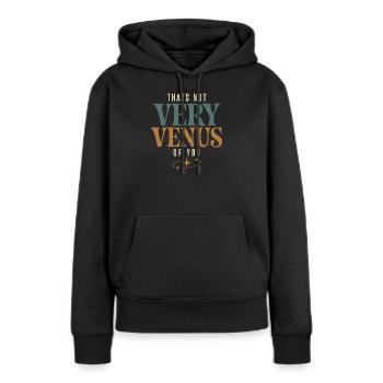 Signe de Vénus Astrologie de Vénus - Sweat à capuche Premium bio Femme - noir - Devant - Julia (174cm)