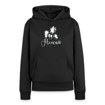 Palmiers hawaïens - Sweat à capuche Premium bio Femme - noir - Devant - Julia (174cm)