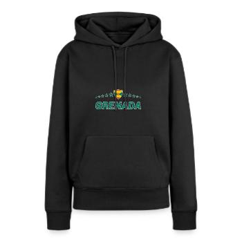 Grenada - Frauen Premium Bio Hoodie - Schwarz - Vorne - Julia (174cm)