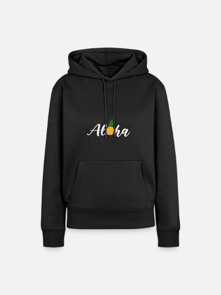 Ananas Aloha - Frauen Premium Bio Hoodie - Schwarz