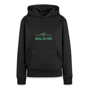 Maldives - Sweat à capuche Premium bio Femme - noir - Devant - Julia (174cm)