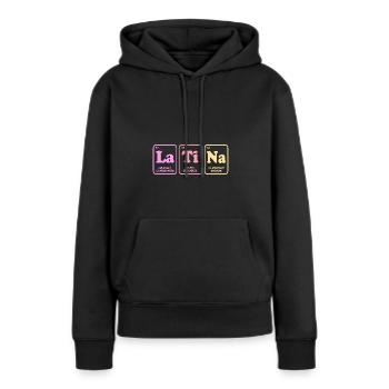Latina Maman Latino - Sweat à capuche Premium bio Femme - noir - Devant - Julia (174cm)
