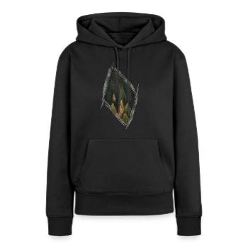 Forêt - Sweat à capuche Premium bio Femme - noir - Devant - Julia (174cm)