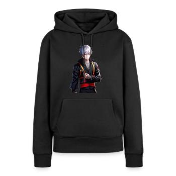 Anime Person japonais - Sweat à capuche Premium bio Femme - noir - Devant - Julia (174cm)