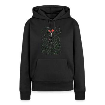 Freiheit - Frauen Premium Bio Hoodie - Schwarz - Vorne - Julia (174cm)