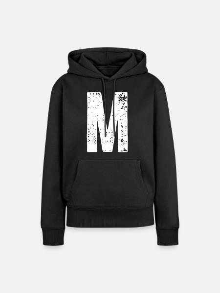 M-Buchstabe - Frauen Premium Bio Hoodie - Schwarz