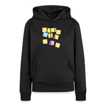 Post-it notes - Sweat à capuche Premium bio Femme - noir - Devant - Julia (174cm)