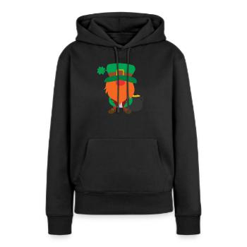 Gnom lutin - Sweat à capuche Premium bio Femme - noir - Devant - Julia (174cm)