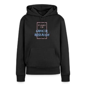 RECHERCHE SUR LE CANCER - Sweat à capuche Premium bio Femme - noir - Devant - Julia (174cm)