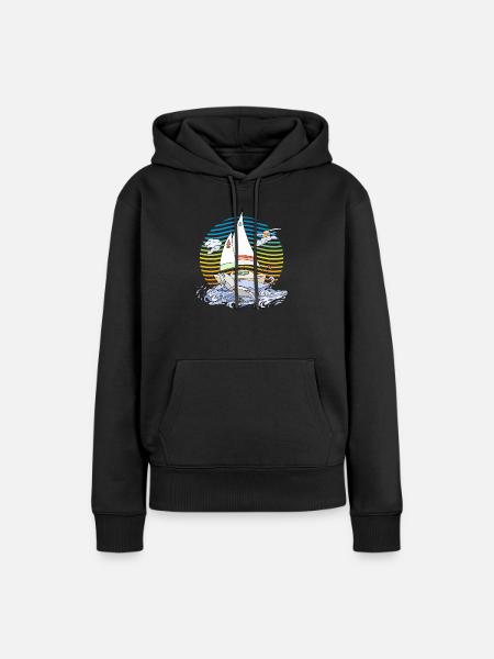 Segelboot - Frauen Premium Bio Hoodie - Schwarz