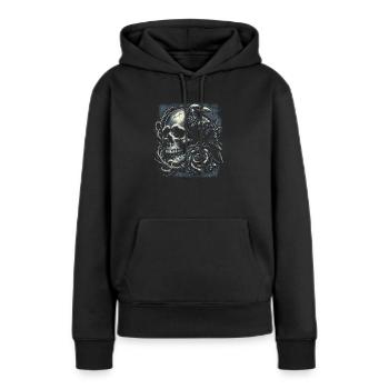 Gothic Memento Mori - Frauen Premium Bio Hoodie - Schwarz - Vorne - Julia (174cm)
