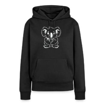 koalabär comic - Frauen Premium Bio Hoodie - Schwarz - Vorne - Julia (174cm)