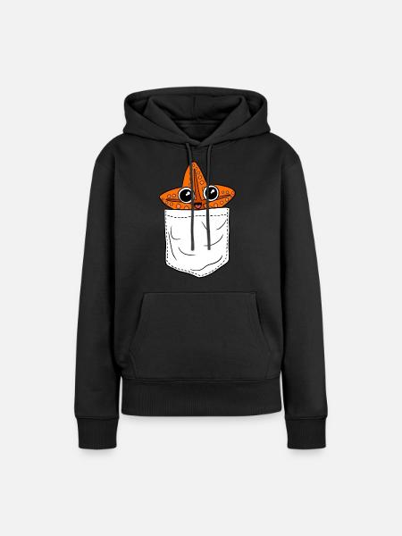 Seestern - Frauen Premium Bio Hoodie - Schwarz
