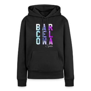 Vintage Abstrait Barcelone - Sweat à capuche Premium bio Femme - noir - Devant - Julia (174cm)