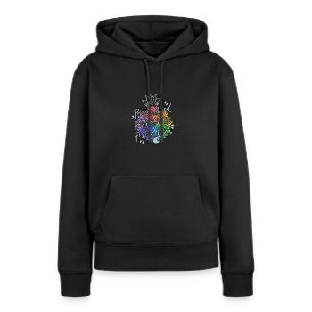 Une pensée positive - Sweat à capuche Premium bio Femme - noir - Devant - Julia (174cm)