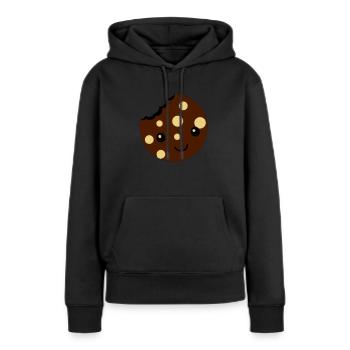 cookie - Sweat à capuche Premium bio Femme - noir - Devant - Julia (174cm)