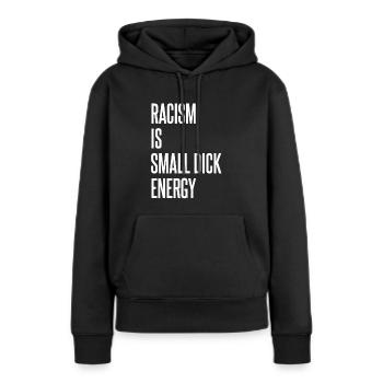 Racisme dit - Sweat à capuche Premium bio Femme - noir - Devant - Julia (174cm)