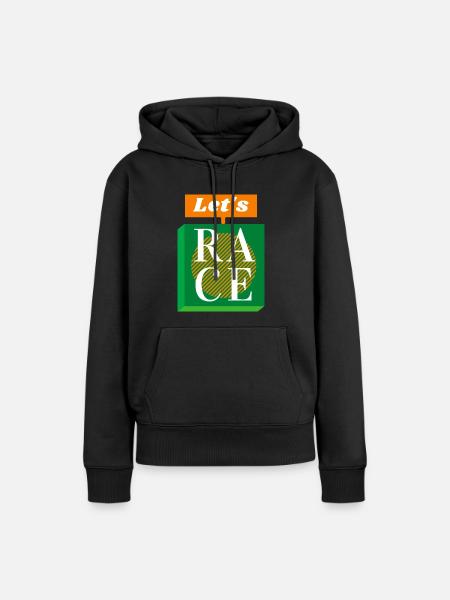 Das Rennen - Frauen Premium Bio Hoodie - Schwarz