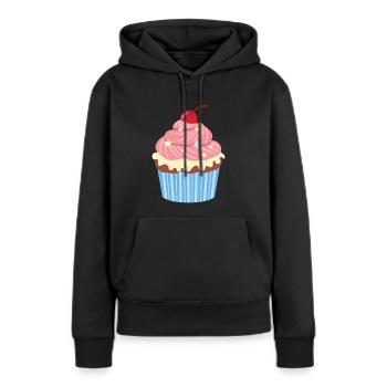 Cherry Cupcake - Sweat à capuche Premium bio Femme - noir - Devant - Julia (174cm)