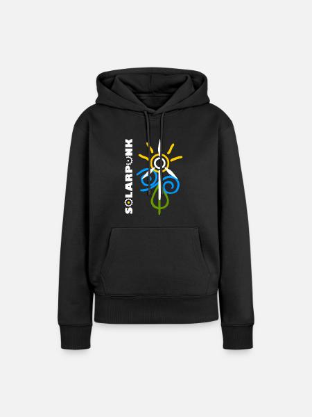 Solarpunk - Frauen Premium Bio Hoodie - Schwarz