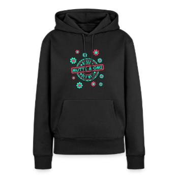 Beste Omi Mutti Blumen - Frauen Premium Bio Hoodie - Schwarz - Vorne - Julia (174cm)