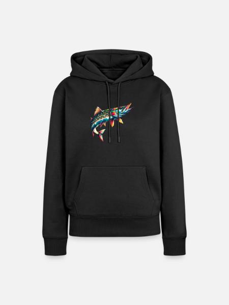 Brochet - Sweat à capuche Premium bio Femme - noir
