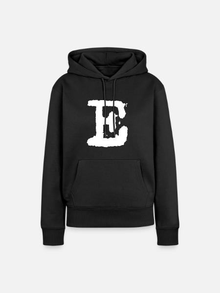 E - Frauen Premium Bio Hoodie - Schwarz