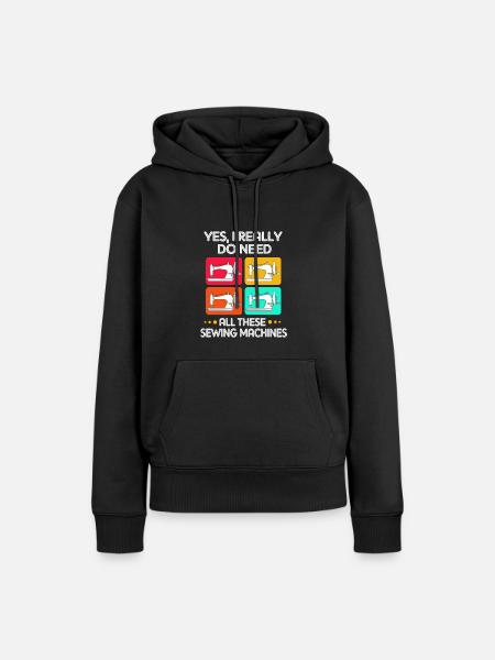 Nähen Nähmaschine Schneiderin - Frauen Premium Bio Hoodie - Schwarz