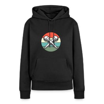 Karaoke Mikrophon - Frauen Premium Bio Hoodie - Schwarz - Vorne - Julia (174cm)