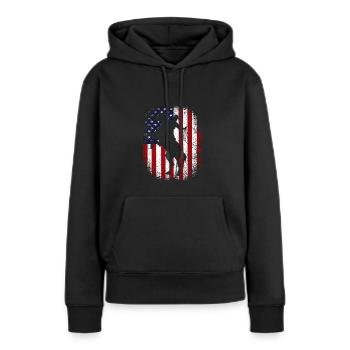 Rodéo - Sweat à capuche Premium bio Femme - noir - Devant - Julia (174cm)