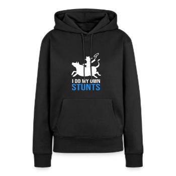 Rodéo - Sweat à capuche Premium bio Femme - noir - Devant - Julia (174cm)
