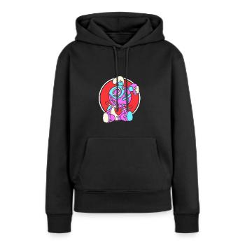 Vaudou - Sweat à capuche Premium bio Femme - noir - Devant - Julia (174cm)